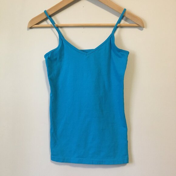 NWT Seductions Bright Aqua Blue Simple Cotton Camisole - Picture 1 of 13